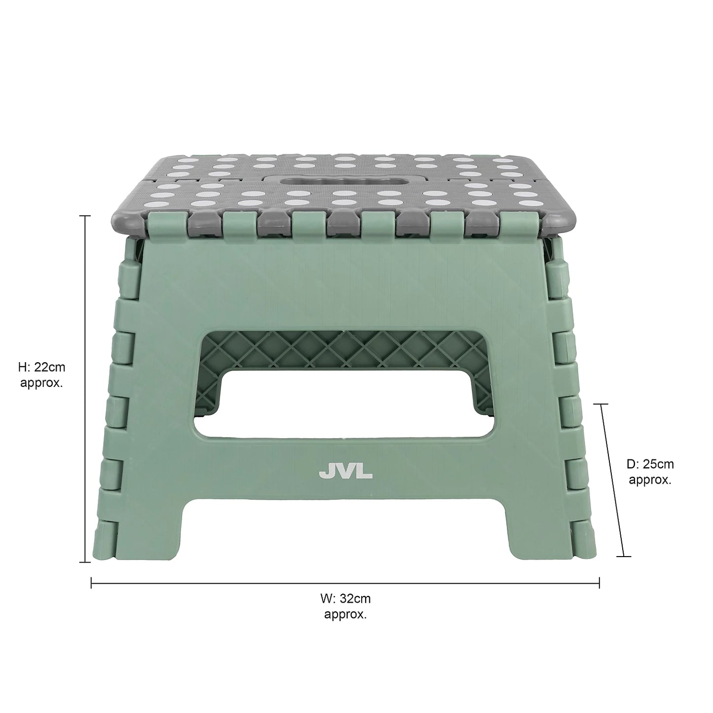 JVL Practical Small Step Stool, Green