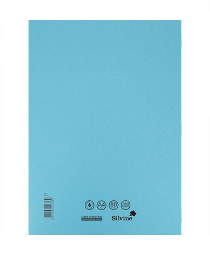 Cahier d'exercices Silvine A4 - Bleu. Quadrillé 7 mm, 80 pages