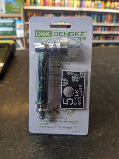 Mini Metal Tobacco Pipe With 5 Silver Screens Assorted colors