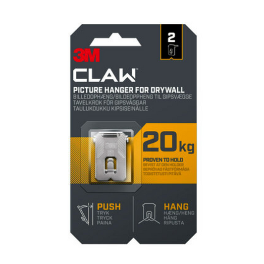 Accroche-tableau en placoplâtre 3M CLAW 20 kg, lot de 2 3PH20-2UKN