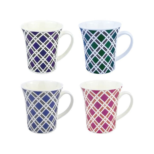 MUG À CARREAUX ADORN 10CM X 9CM Couleurs assorties