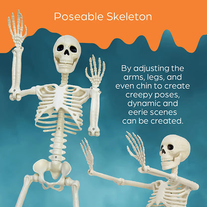 Global Gizmos 90cm Posable Halloween Skeleton