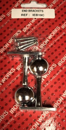 Supports d'extrémité 19 mm IEB19C chromés (2 pièces) - Accessoires de tringle à rideaux haut de gamme