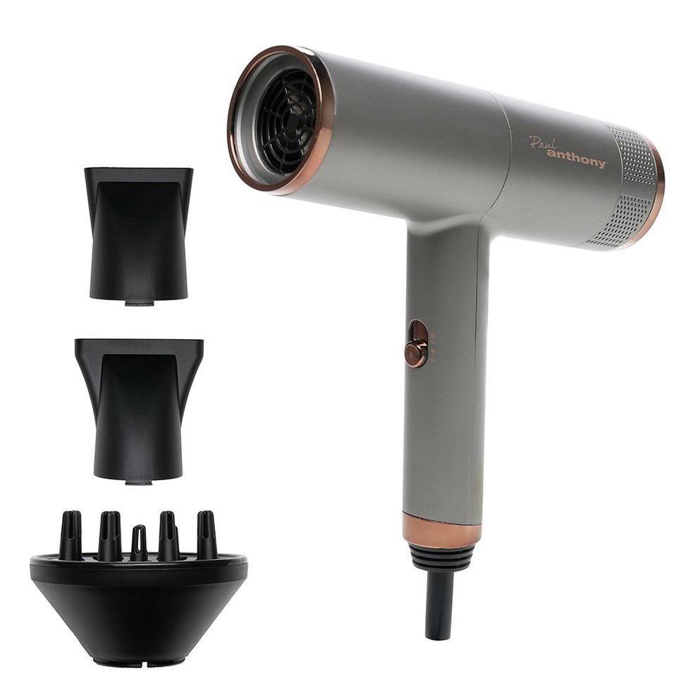Paul Anthony ''Salon Pro'' 1400W Ionic Hairdryer with Diffuser - Grey