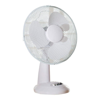 Daewoo 12 Inch Oscillating Desk Fan 3 Speed Settings 40W – White