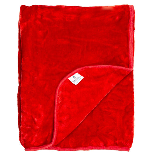 Plaid doux en fausse fourrure de vison Bravich - Rouge - Grande couverture moelleuse pour lit, canapé et jetés de literie. Jetés de canapé épais en fausse fourrure pour la maison - 200x240cm (Double)