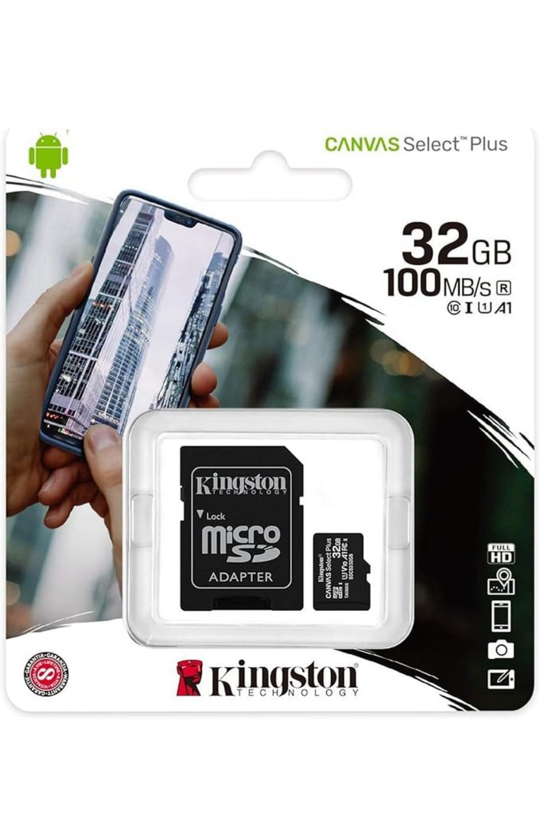 Kingston Canvas Select Plus microSD Card SDCS2/32 GB Class 10 (SD Adapter Included)