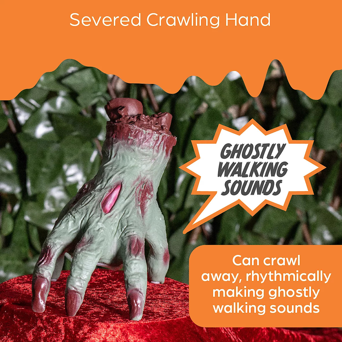 Global Gizmos Crawling Zombie Hand Halloween Decoration / Touch Activated Movements and Noises / Halloween Party