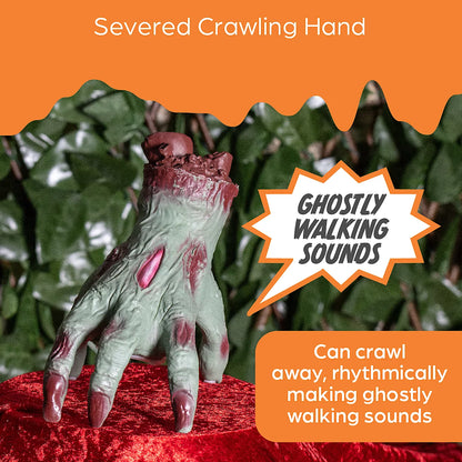 Global Gizmos Crawling Zombie Hand Halloween Decoration / Touch Activated Movements and Noises / Halloween Party