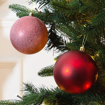 The Christmas Workshop 12PK Shatterproof Large Baubles -Red