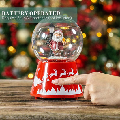 Christmas Snow Globe Santa Musical LED Light Battery Operated Xmas Ornament