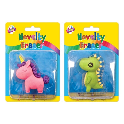 3D Novelty Erasers. Dinosaur & Unicorn