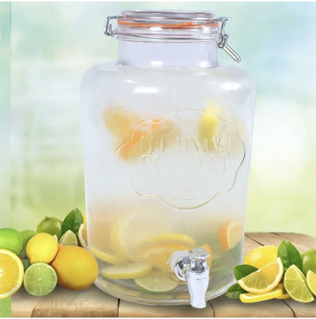 Distributeur de boissons en verre hermétique The Vintage Company 7,6 L - Transparent