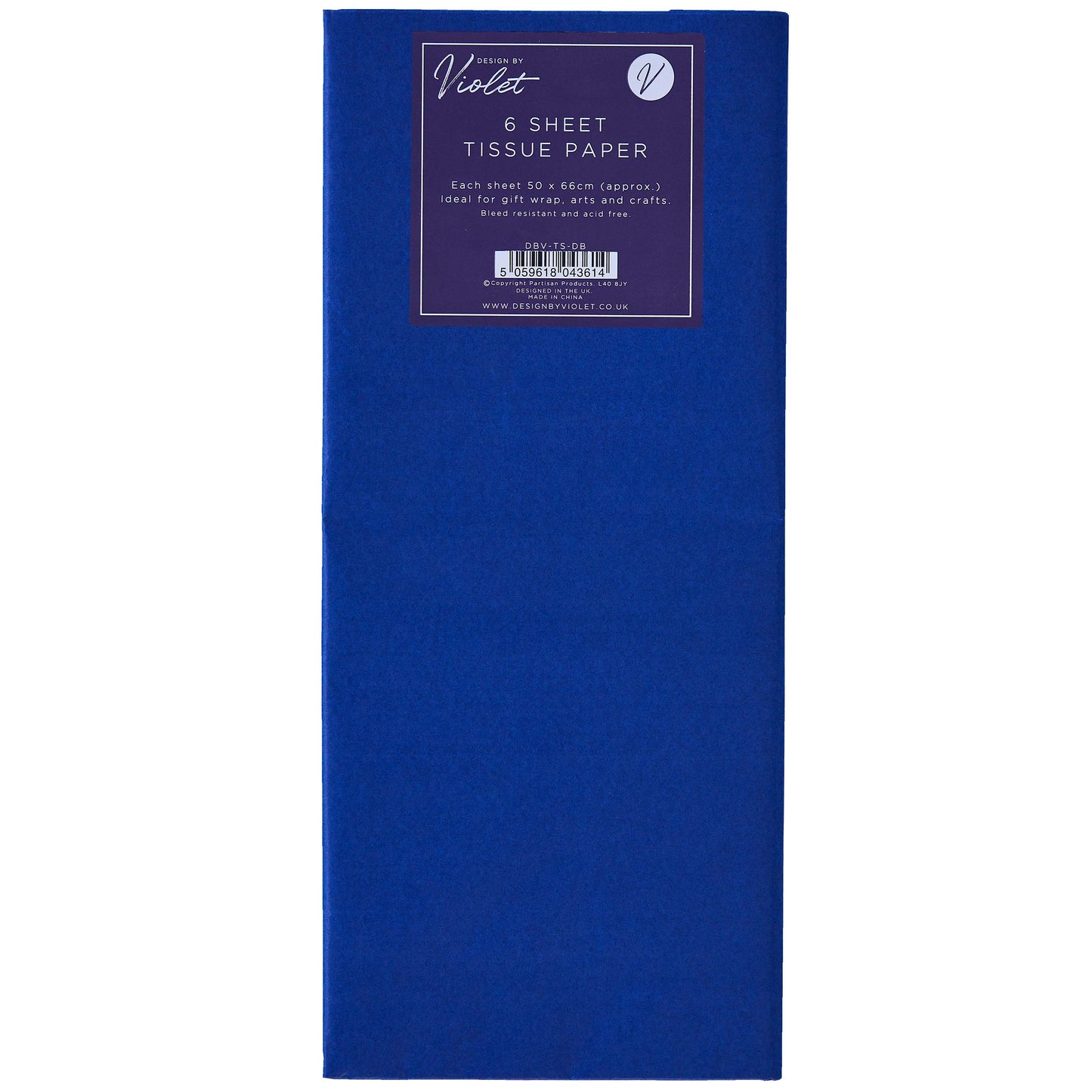CRÉATION VIOLET HANGPACK 66cm PAPIER DE SOIE 6 PAQUETS - BLEU