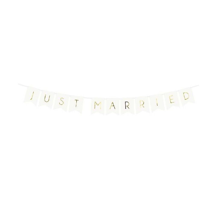 155cm JUST MARRIED WHITE BANNER