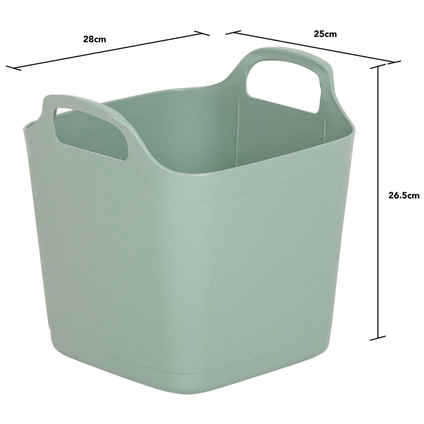 Bac de rangement carré gradué souple Wham de 8 litres, vert sauge