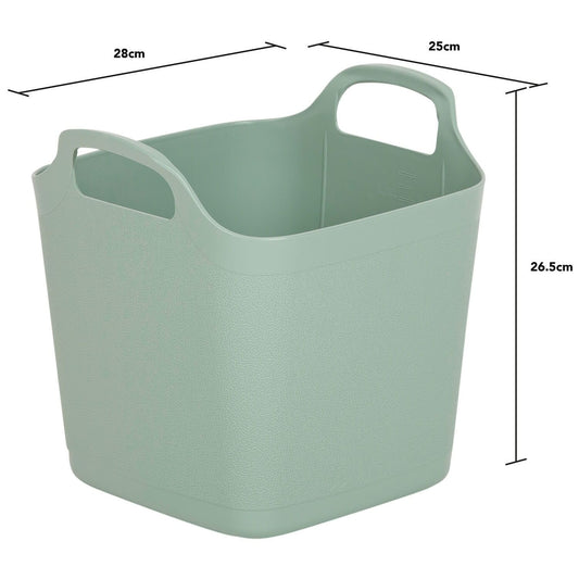 Bac de rangement carré gradué souple Wham de 8 litres, vert sauge