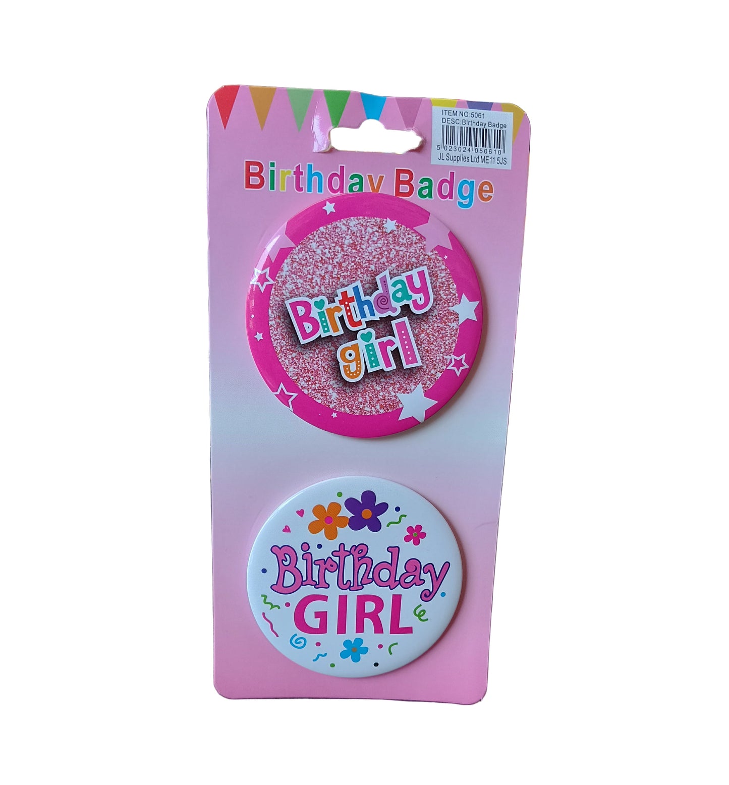 Girls Birthday Badge Pk Of 2