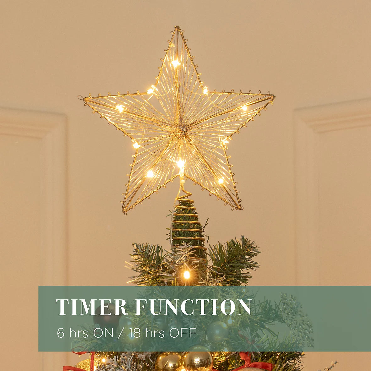 The Christmas Workshop Gold Star Shaped Christmas Tree Topper