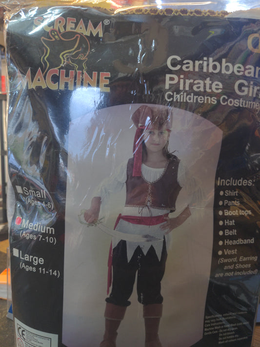 Scream Machine Pirate Girl Children Costume Medium 7-10yrs