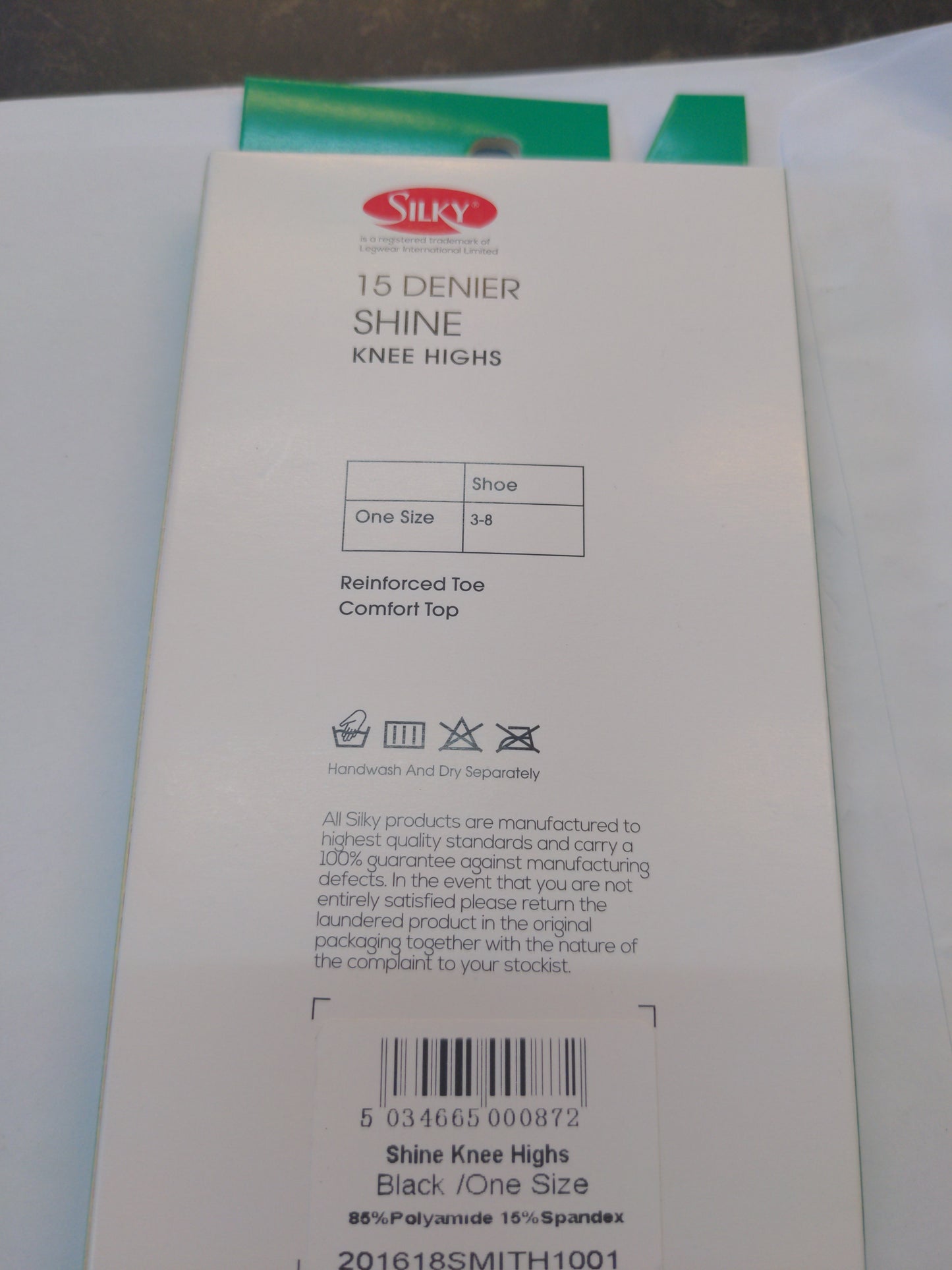 Mi-bas Silky 15 deniers ultra-brillants - Taille unique (Noir discret)
