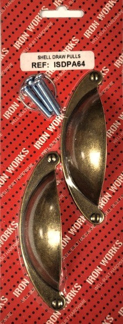 ISDPA64 - Poignée de tiroir coquille antique 64mm (2 pièces)
