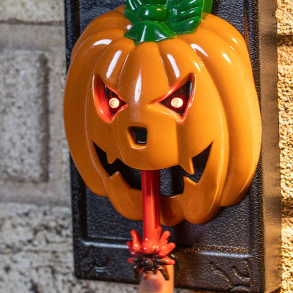Global Gizmos Halloween Doorbell Decoration / Pumpkin Design / Glowing LED and Spooky Sound Effects