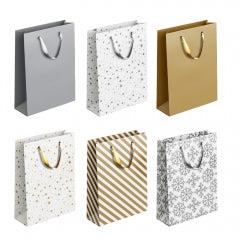 Gold & Silver Patterned Giftbag Large, 26x36x10cm