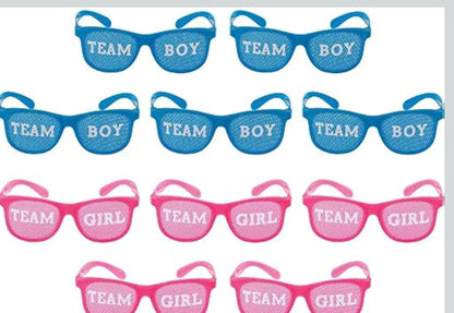 Amscan 250555 Lunettes de vue Équipe Fille ou Garçon - 10 pièces, plastique, bleu/rose