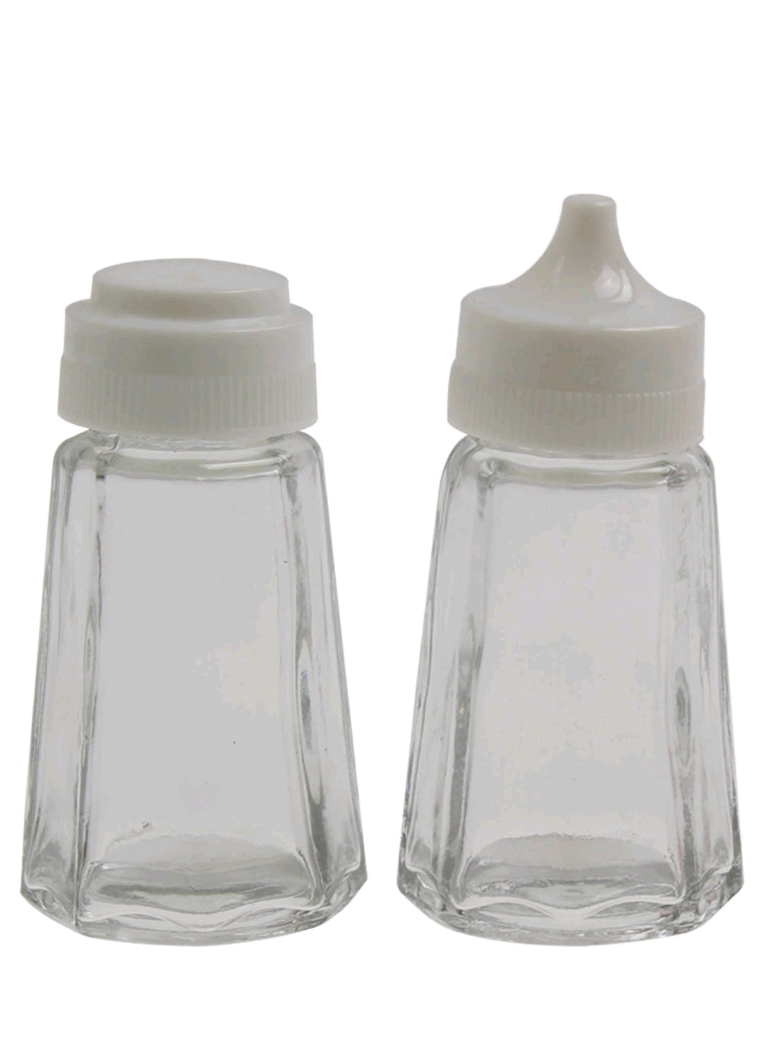 Apollo Glass Salt and Pepper Set With Plastic Lid and White 7cm