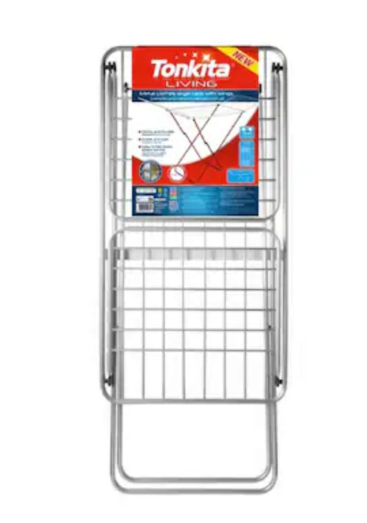 Tonkita Metal Clothes Drying Rack with Wings 18m – Rustproof, Foldable, Space-Saving, and Stable Design