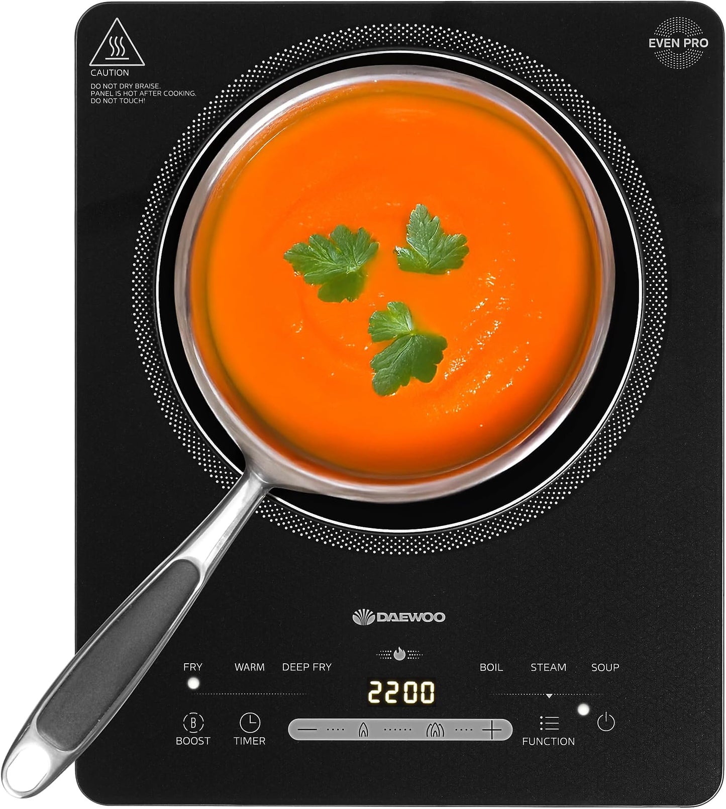 Table de cuisson à induction Daewoo 2200W, une plaque de cuisson autonome, compacte, à poser