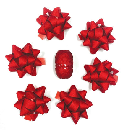 Giftmaker 6 Large Bows & 1 Ribbon Cop Assorted Colours