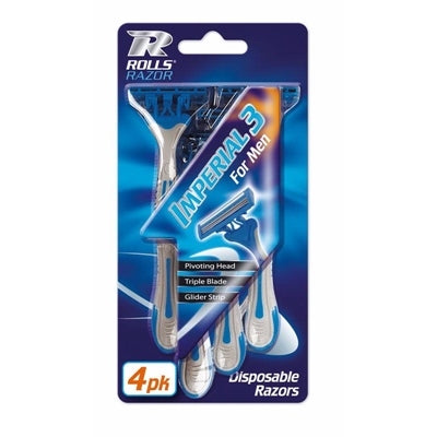 ROLLS RAZOR IMPERIAL POUR HOMMES RASOIRS 4 PIÈCES
