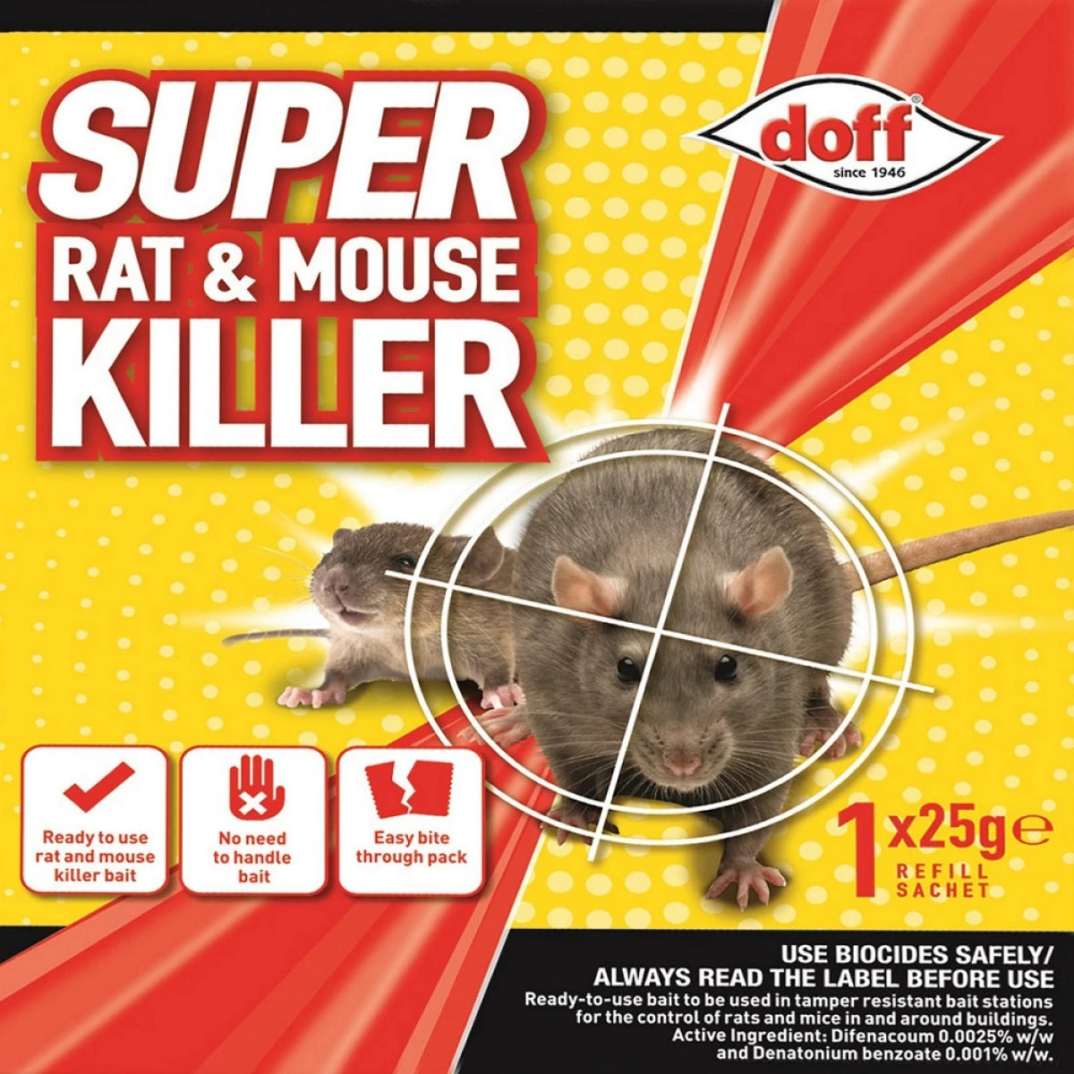Recharge de raticide et souricide Doff Super II, lot de 1