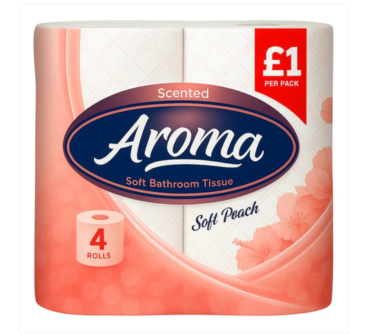 Aroma Scented Soft Peach 2ply Toilet Rolls - Pack of 4 Rolls