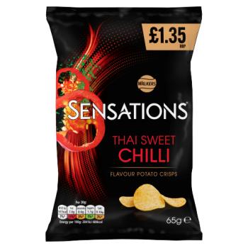 Chips Sensations Thaï Doux Piquant Walkers 65g PMP 1,35 £ PVC