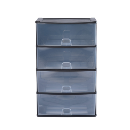Wham® Organise Drawers Large 4D Black/ Clear