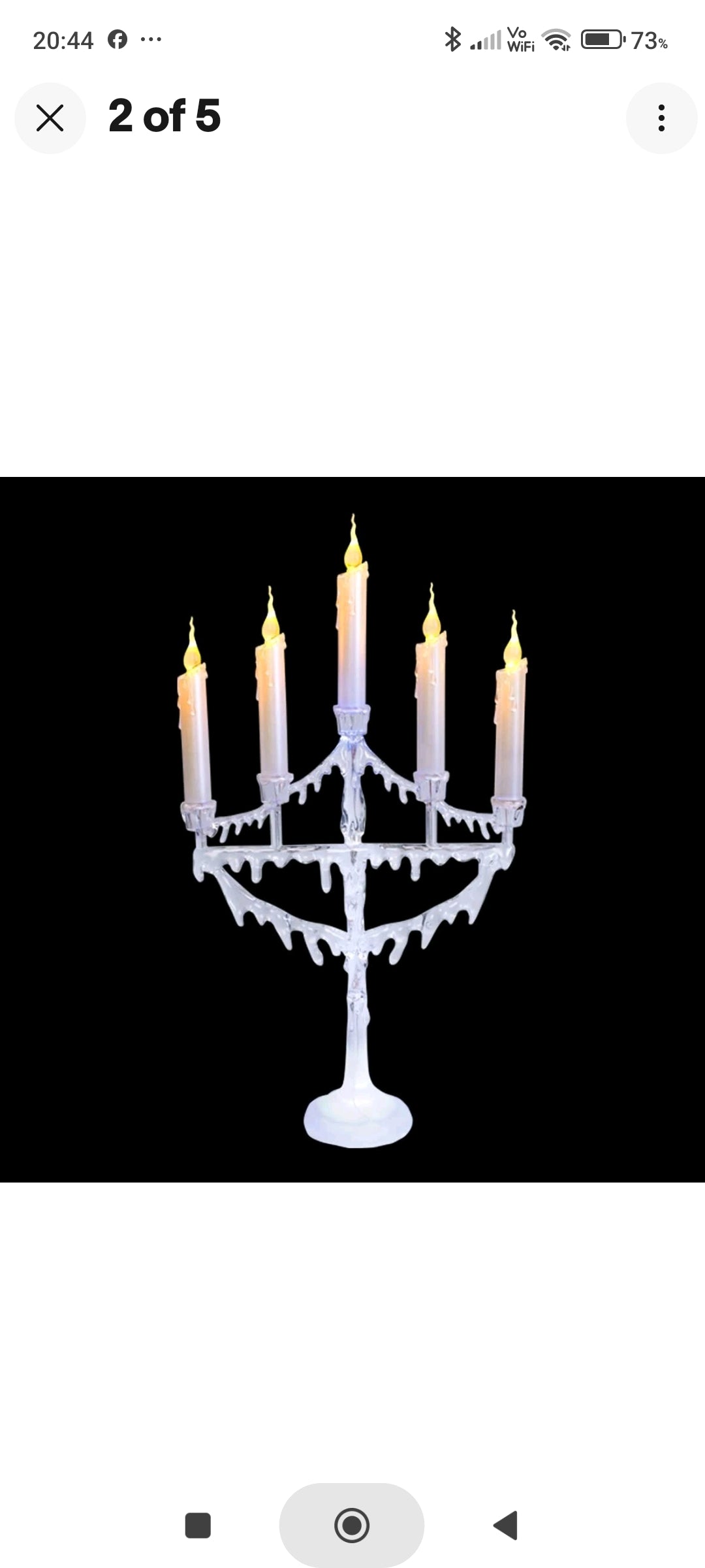 Battery Operated 5 Candle Flickering LED Candelabra Warm White Indoor - 89740