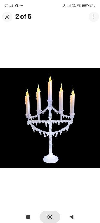 Battery Operated 5 Candle Flickering LED Candelabra Warm White Indoor - 89740
