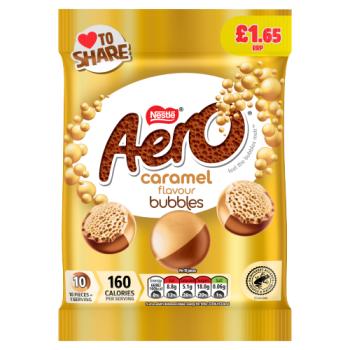 Sachet de chocolat Aero Bubbles saveur caramel à partager 80g PVC 1,65 £