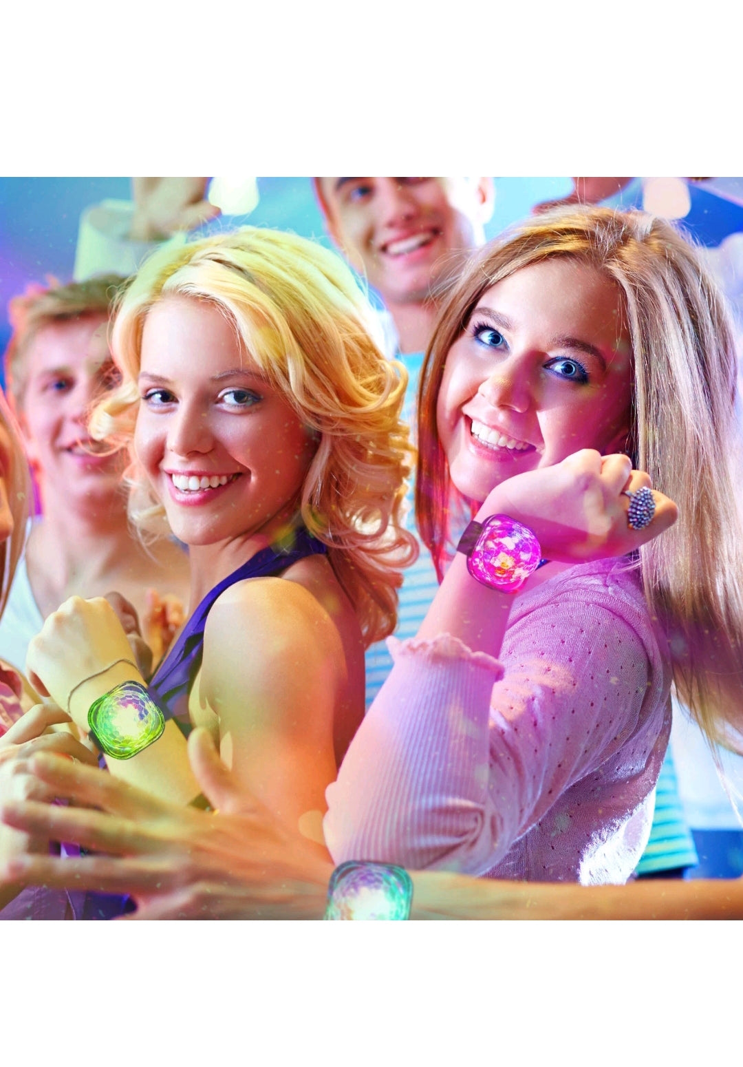 Global Gizmos 51569 Bracelet boule disco / Mini lumière disco pour enfants et adultes / 5 modes d'éclairage / Câble de charge USB inclus