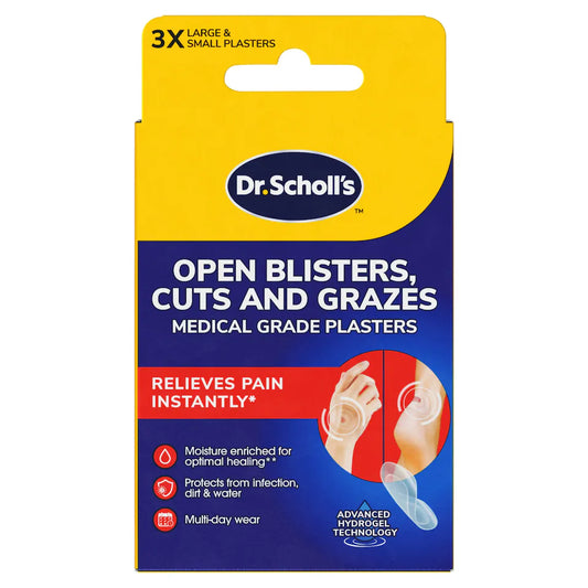 Pansements Scholl coupures et éraflures ampoules ouvertes, grands et petits, 6 unités