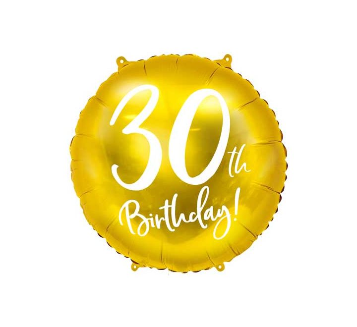 18IN 30TH BIRTHDAY GOLD FOIL BALLOON