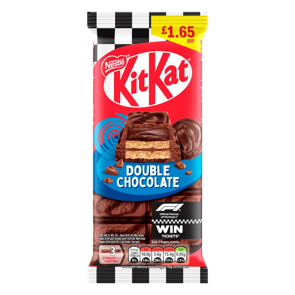 KitKat F1 Double Chocolate Sharing Bar 99g PMP £1.65