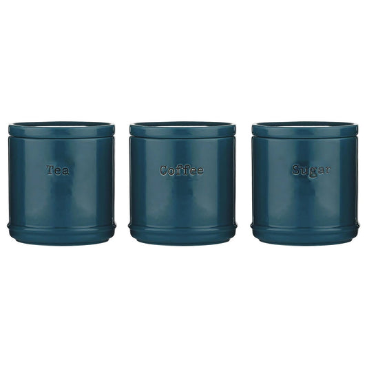 Price & Kensington Lot de 3 boîtes à thé, café et sucre Accents 750 ml – Bleu sarcelle