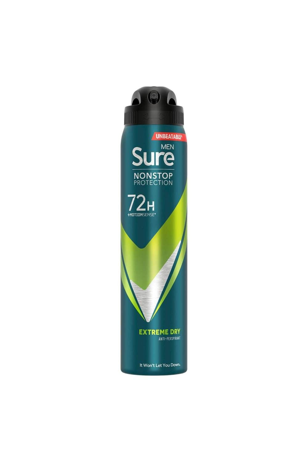 Déodorant Atomiseur Sure 250ml Homme Sans Arrêt Protection Xtreme Dry