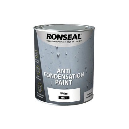 Ronseal Anti Condensation White Matt Interior Damp seal paint, 750ml