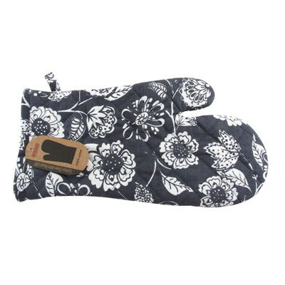 Manique en coton imprimé floral gris