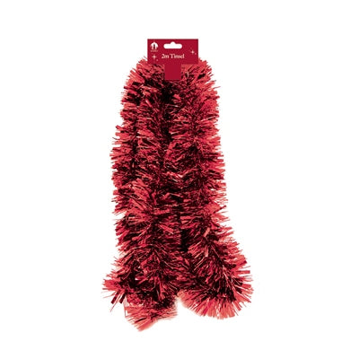 Tinsel XMAS 2m Chunky - Red